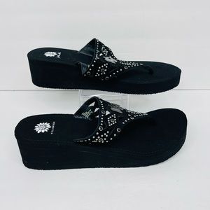 Yellow box Triton Wedge Sandals. Size 9 1/2